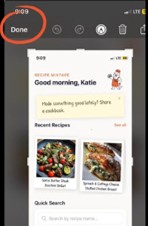 Tap Done in the top-left corner